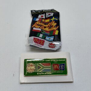 FIFA WORLD CUP 2002 South Africa National Flag Pin McDonalds Coca Cola 1x2.5”